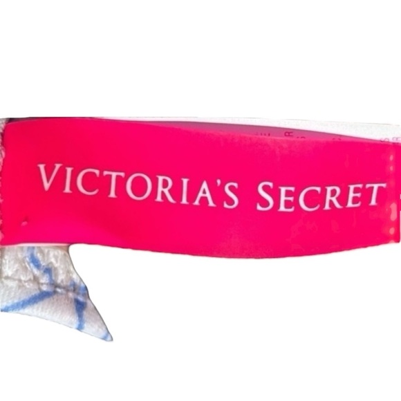 🌻Victoria's Secret Blue & White Twist Bandeau Halter Bikini Top Size XS - Picture 9 of 10